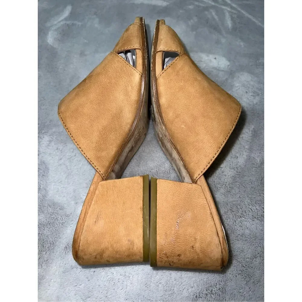 WOMEN'S Eileen Fisher Leather Heeled Mule Sandals 6.5 - Picture 4 of 8