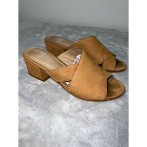 WOMEN'S Eileen Fisher Leather Heeled Mule Sandals 6.5