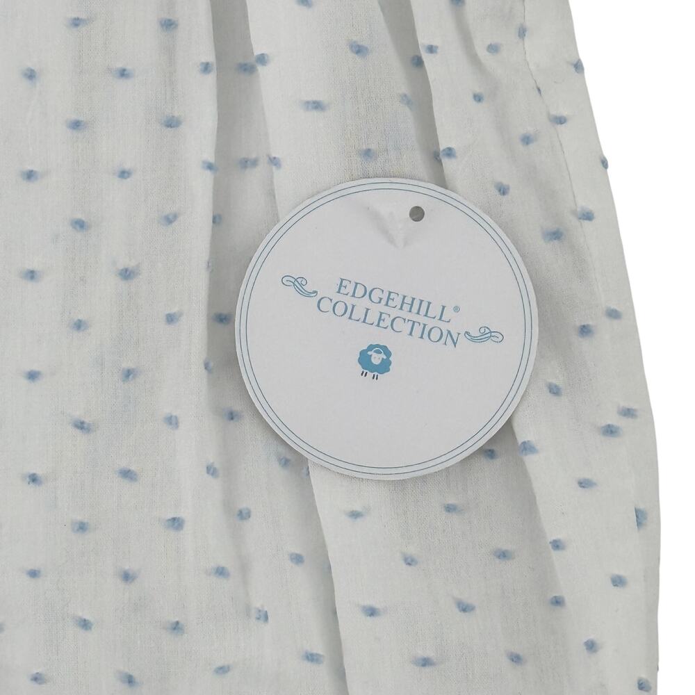 Edgehill Collection Baby Girl Smocked Blue Swiss Dot Bubble Romper Size 12M - Picture 4 of 6