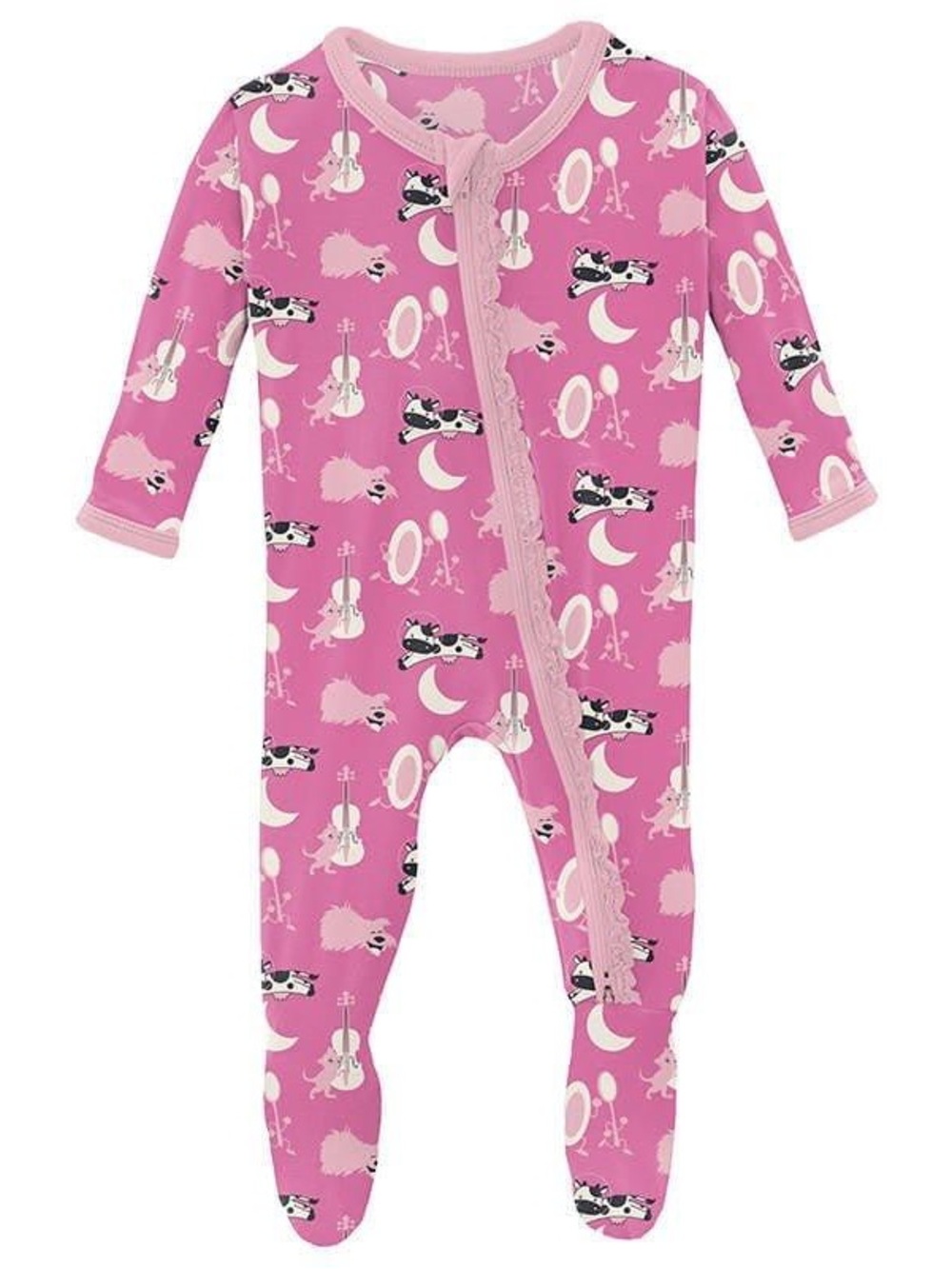 KicKee Pants 0-3M Bamboo Muffin Ruffle Footie- Tulip Hey Diddle Diddle
