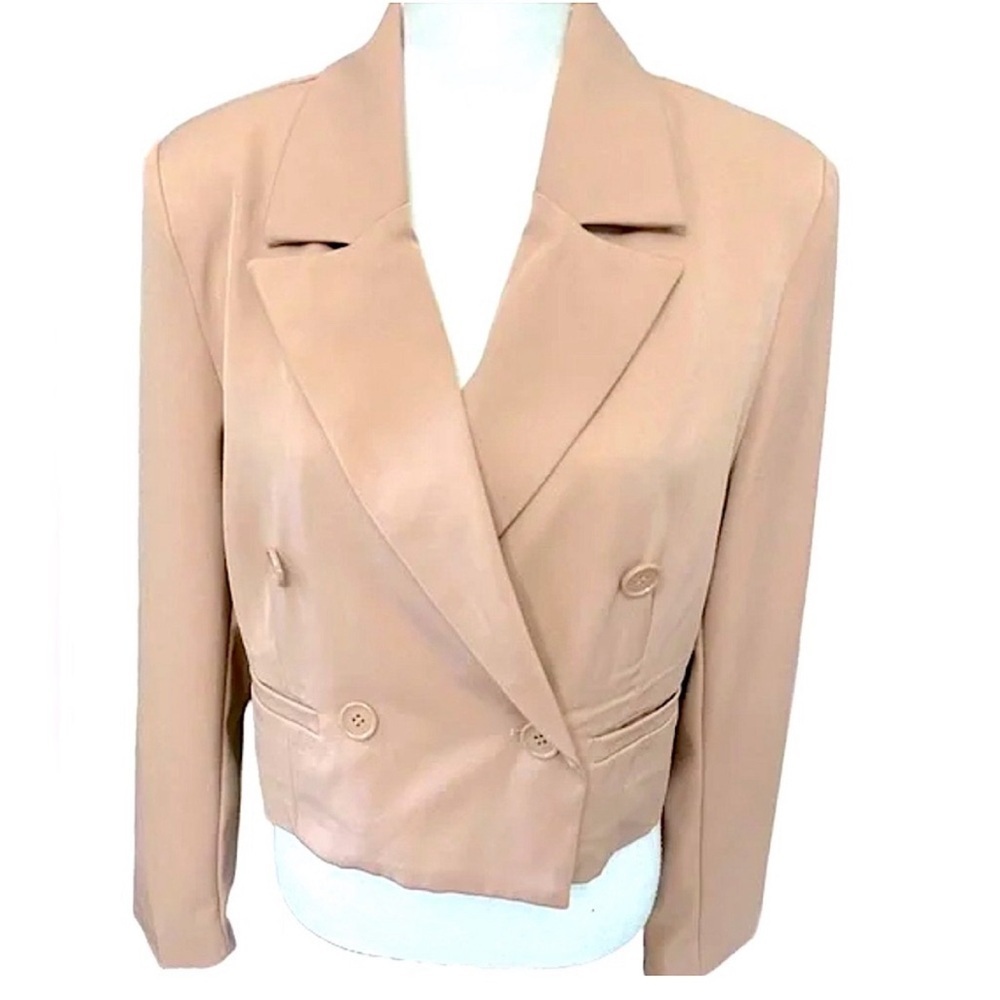 Avec Les Filles blush pink/tan Blazer