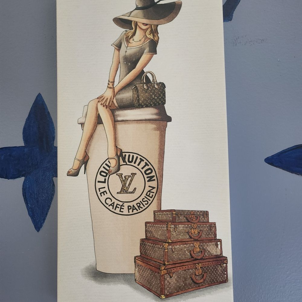 Louis Vuitton Fashion Illustration with Coffee Cup