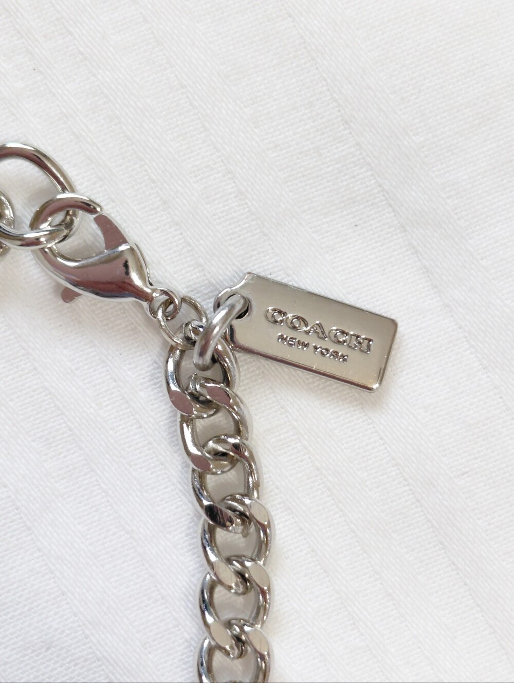 Coach Silver Turn Lock Leather Bracelet - Picture 3 of 4