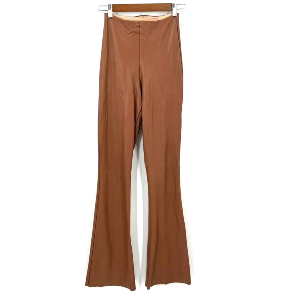 commando Flared Pants Medium Faux Leather Cocoa