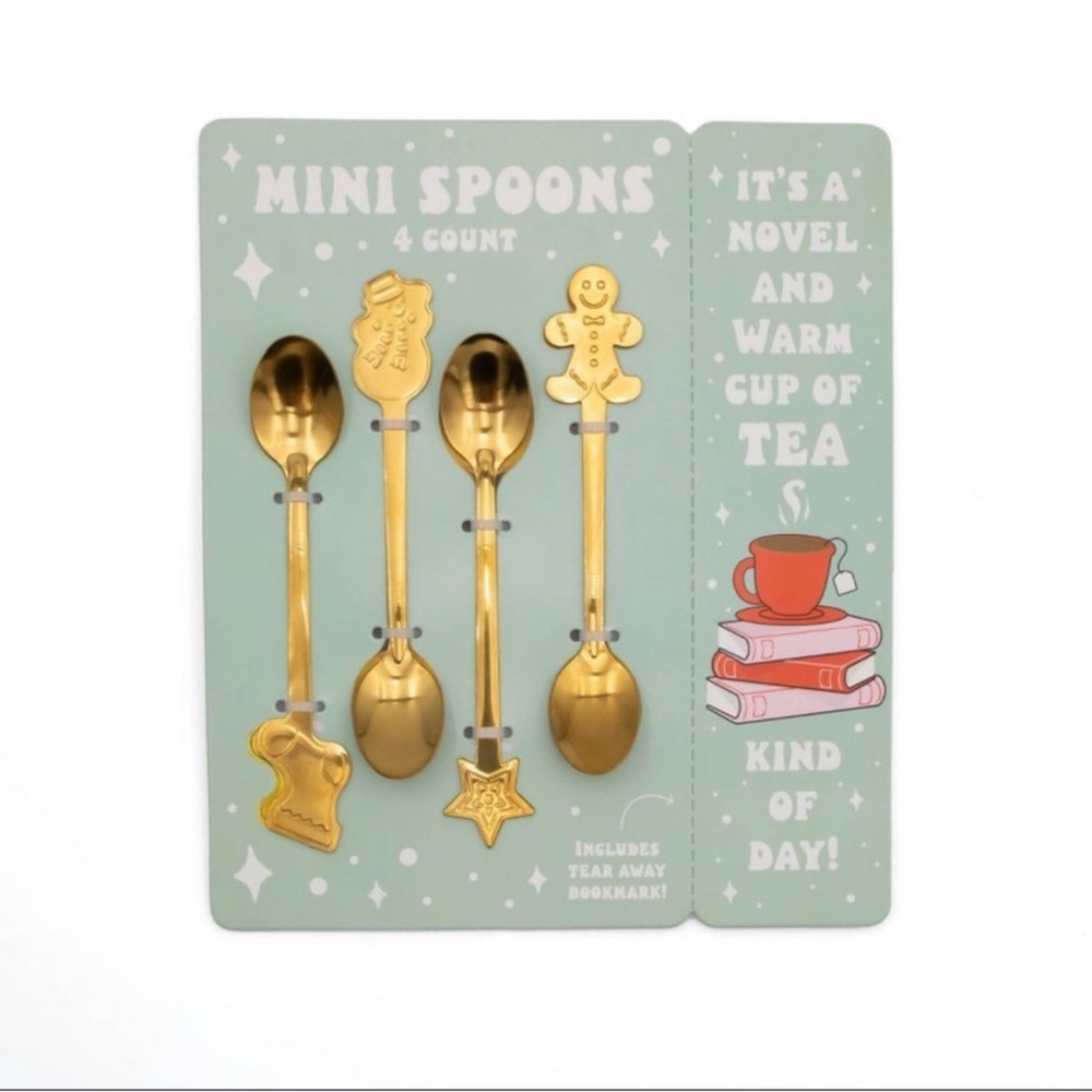 3 for $15 SALE Target Bullseye Set of 4 Holiday Mini Spoons & House Tea Infuser - Picture 6 of 11