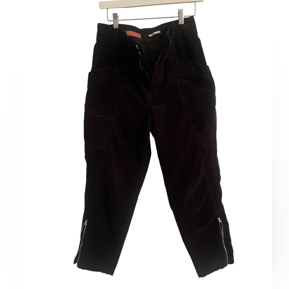 Anthropologie PILCRO Women’s size 30 Corduroy Cargo Pants Black dark whimsigoth