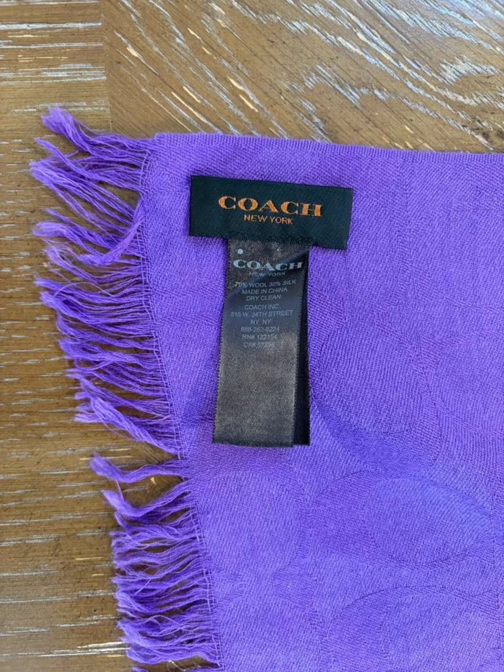 Coach Purple Signature C Logo Shawl - Picture 9 of 12