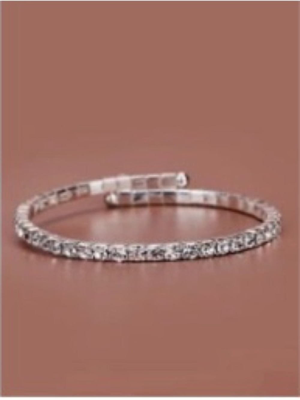 Shein Silver Rhinestone Cuff Bracelet