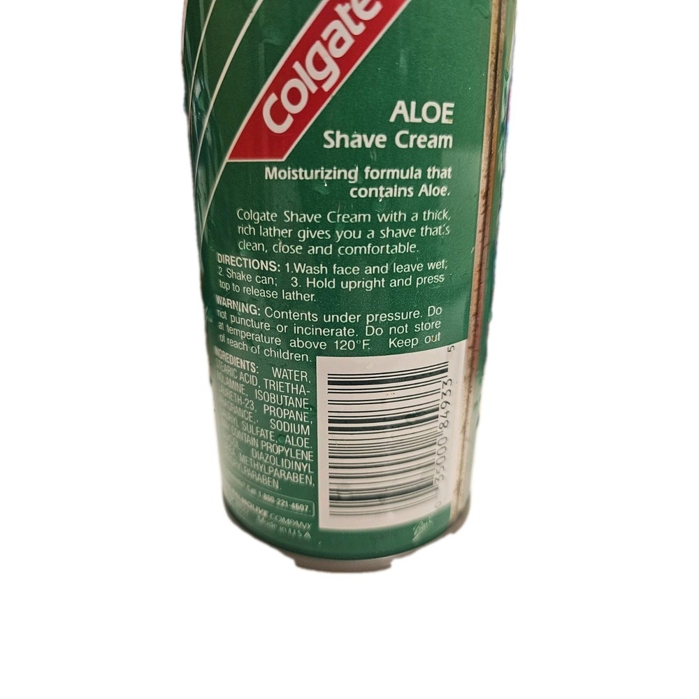 Vtg Colgate Aloe Shave Cream 14.75 Oz FULL Sensitive Skin Discontinued - Picture 4 of 5