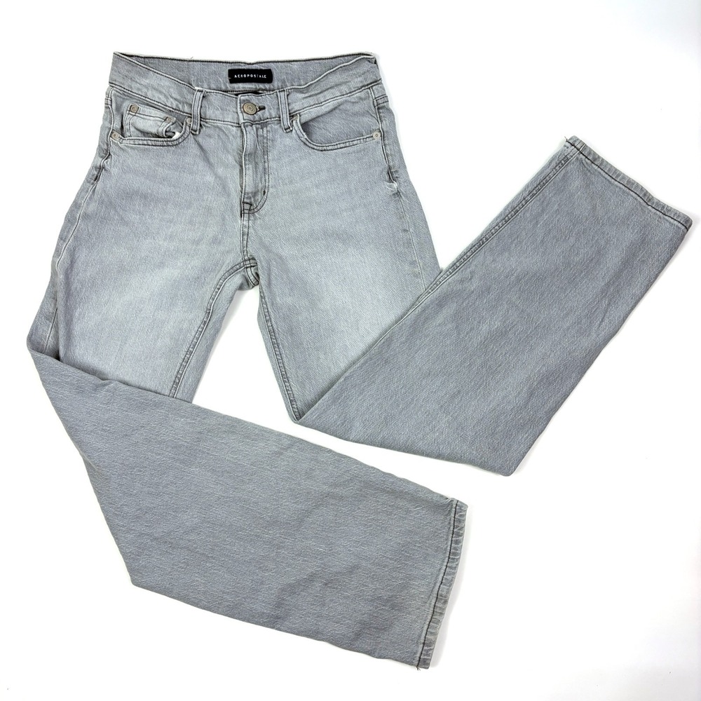 Aeropostle Low Rise Baggy Jeans Womens Sz 4R Grey Wash Skate Street Minimalist‎