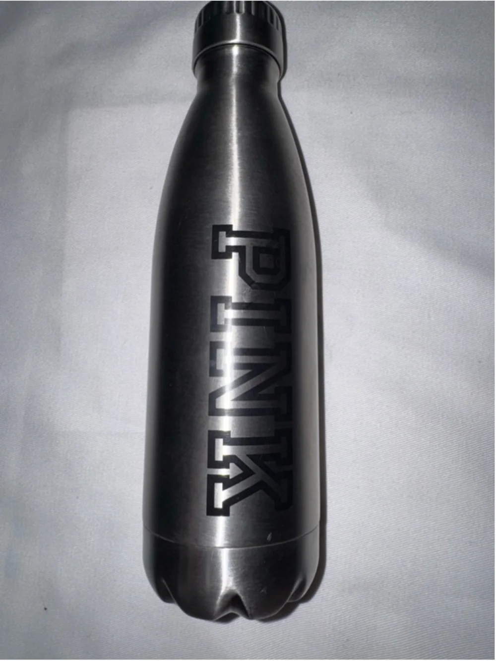 PINK Victoria’s Secret Stainless Steel Water Bottle Black Logo 17oz - Picture 2 of 5