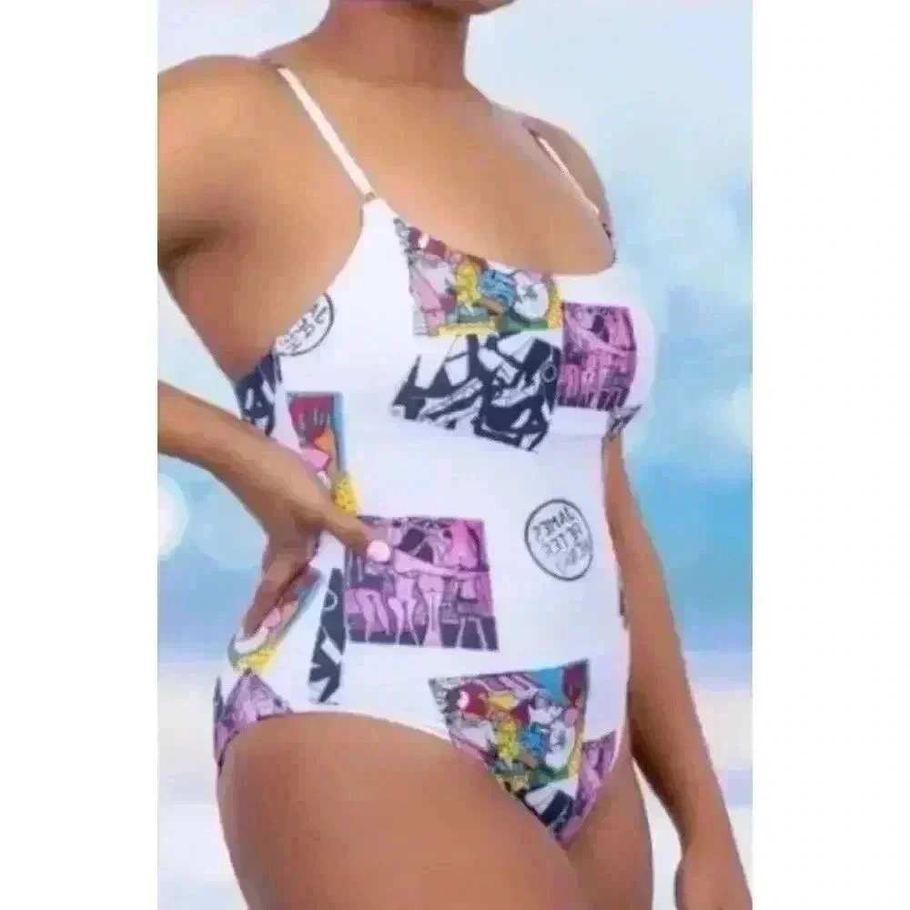 Swimnista James Peter Henry Marvelous Artwork Swimsuit, Sz M