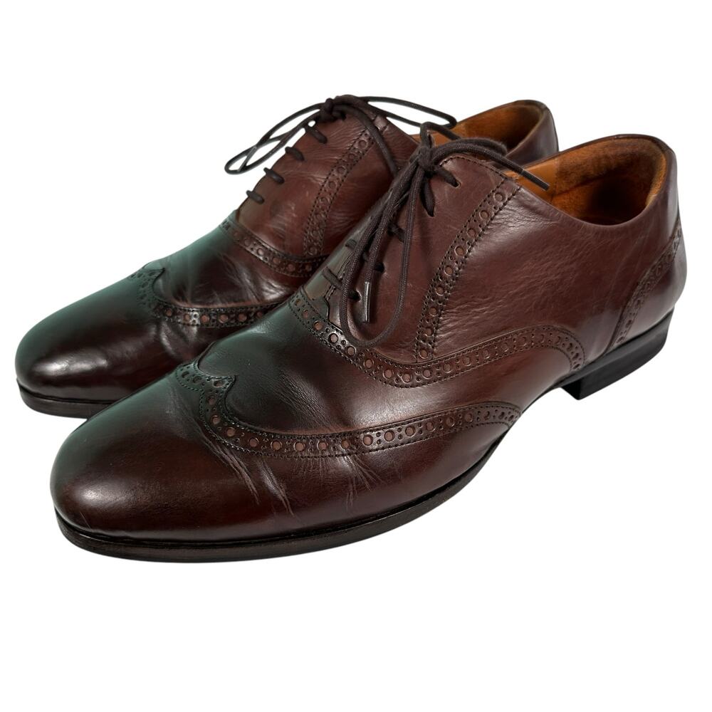 Wolf & Shepard Lace Up Leather Wing Tip Oxford Mens‎ Dress Shoe Size 9 1/2 A