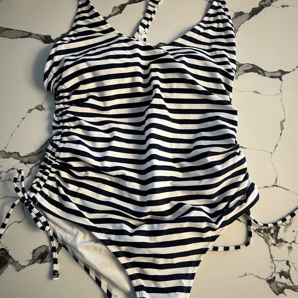 Kona Sol Black and White One Piece Swimsuit