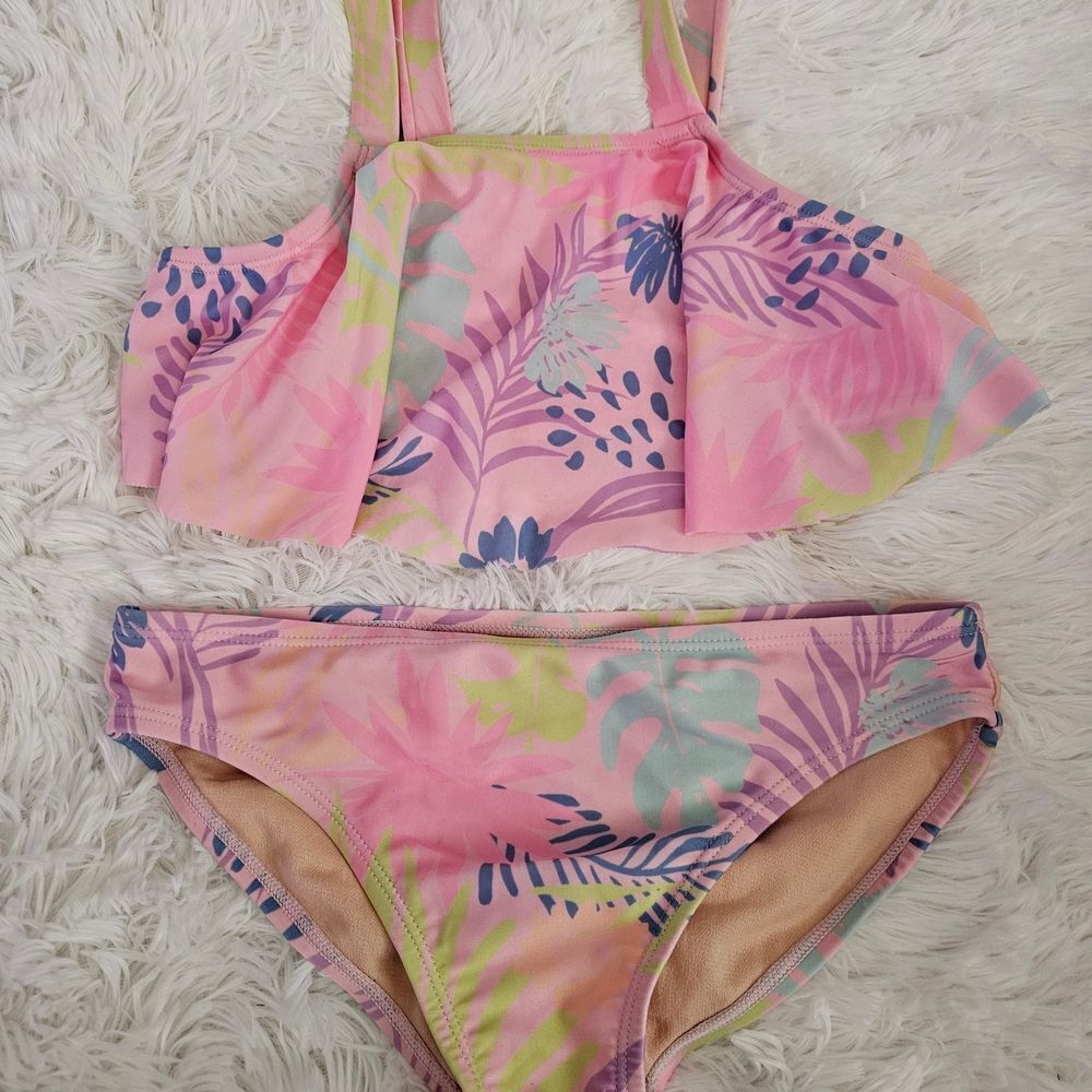 Pink Floral Kids Swim Set