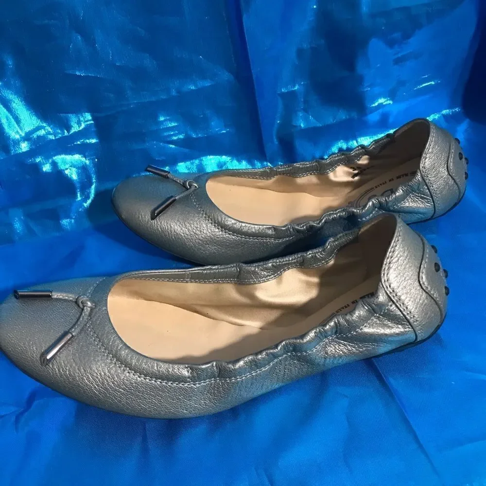 Tod's Blue Leather Dee Ballets Flats Size 38 (7.5) - Picture 4 of 9