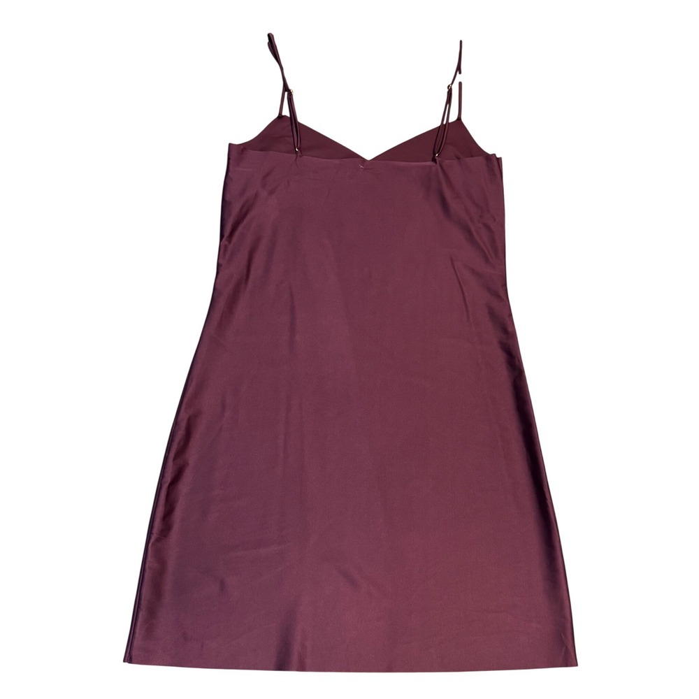 Commando Womens Luxe Satin Tailored Slip Dress Cabernet Small NEW (I)