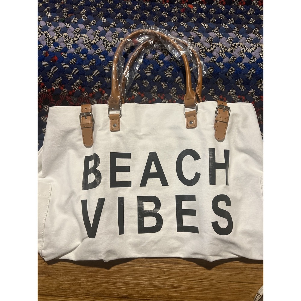 Beach Bag with‎ Leather Handle, Extra Large Beach Bag