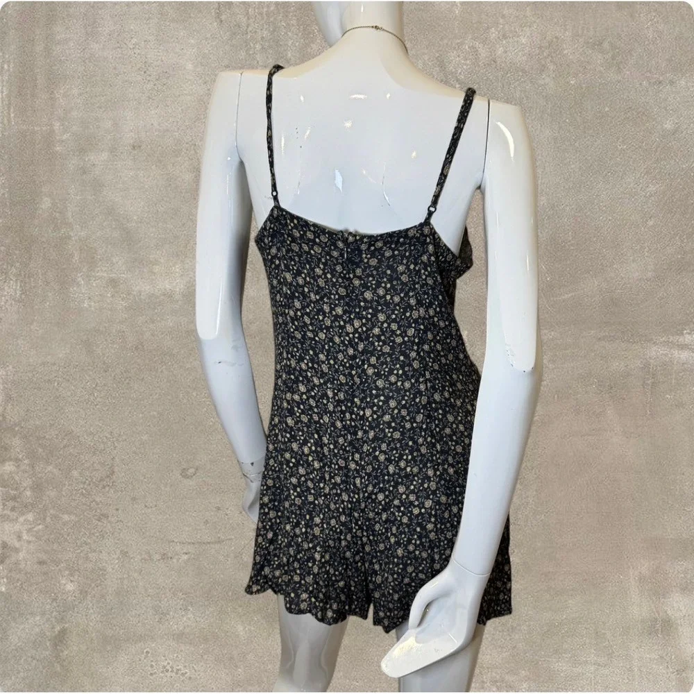 American Eagle Floral Lace-Up Romper Mini Dress – Cottagecore Lounge Medium - Picture 4 of 8