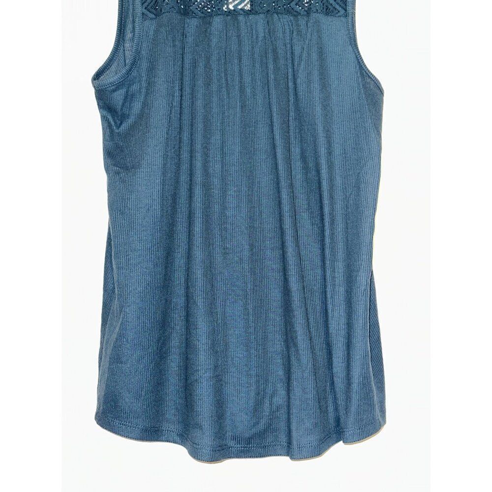 NWT Maurice’s Solid Ribbed Crochet Trim Henley Tank Top SZ XS - Picture 7 of 11