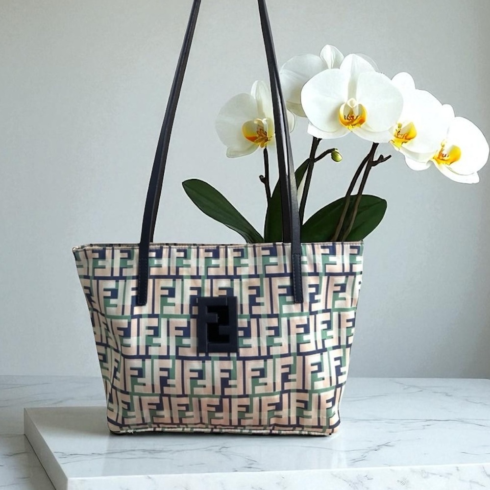 RARE VINTAGE FENDI ZUCCA MULTICOLOR TOTE | Iconic FF Monogram Shoulder Bag