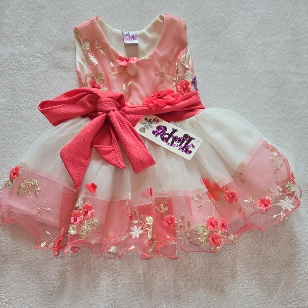 ADRICK NWT Sz1 EIGHT LAYERS BEADS Embroidery DETAILS LAYERS PUFF PHOTO OPSBABY!! - Picture 1 of 13