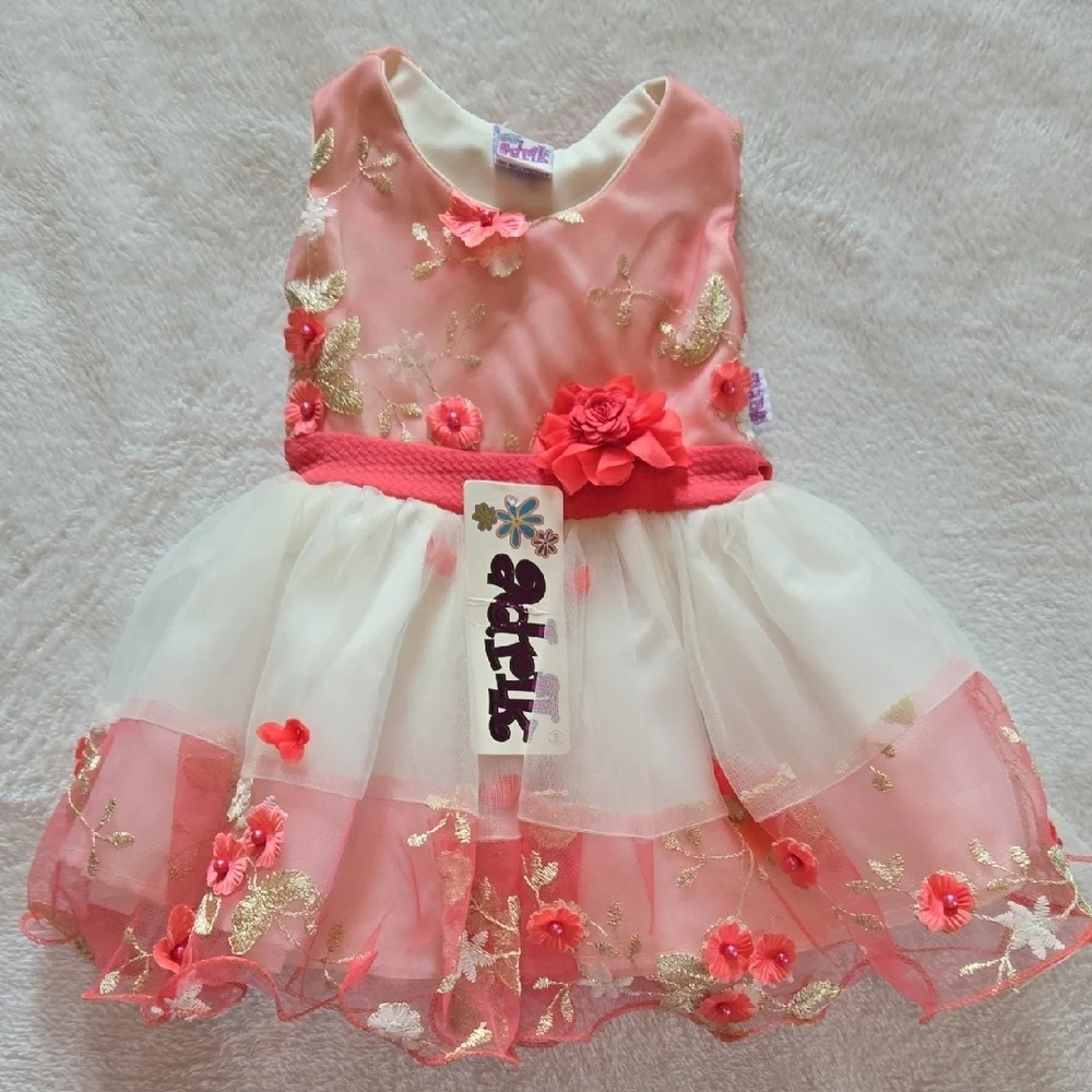 ADRICK NWT Sz1 EIGHT LAYERS BEADS Embroidery DETAILS LAYERS PUFF PHOTO OPSBABY!! - Picture 6 of 13