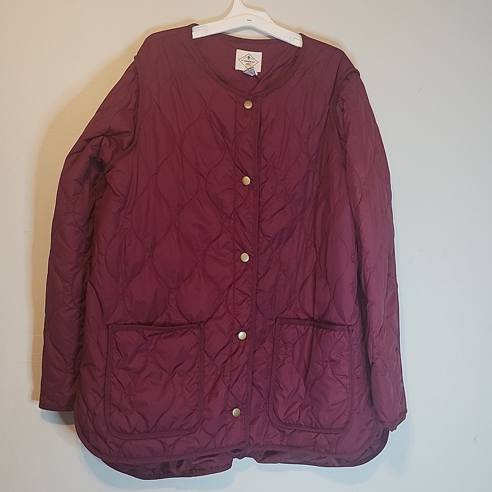 St Jhon's Bay Quilted Burgundy Jacket - Picture 5 of 10