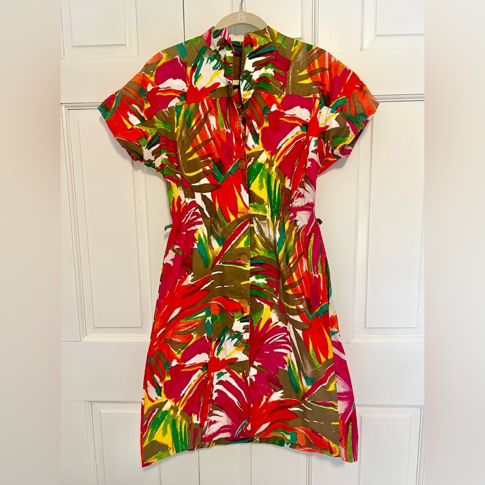 Vintage Caroline Rohmer Dress Made in Paris Multi-Colored Size Medium (US 6/M)