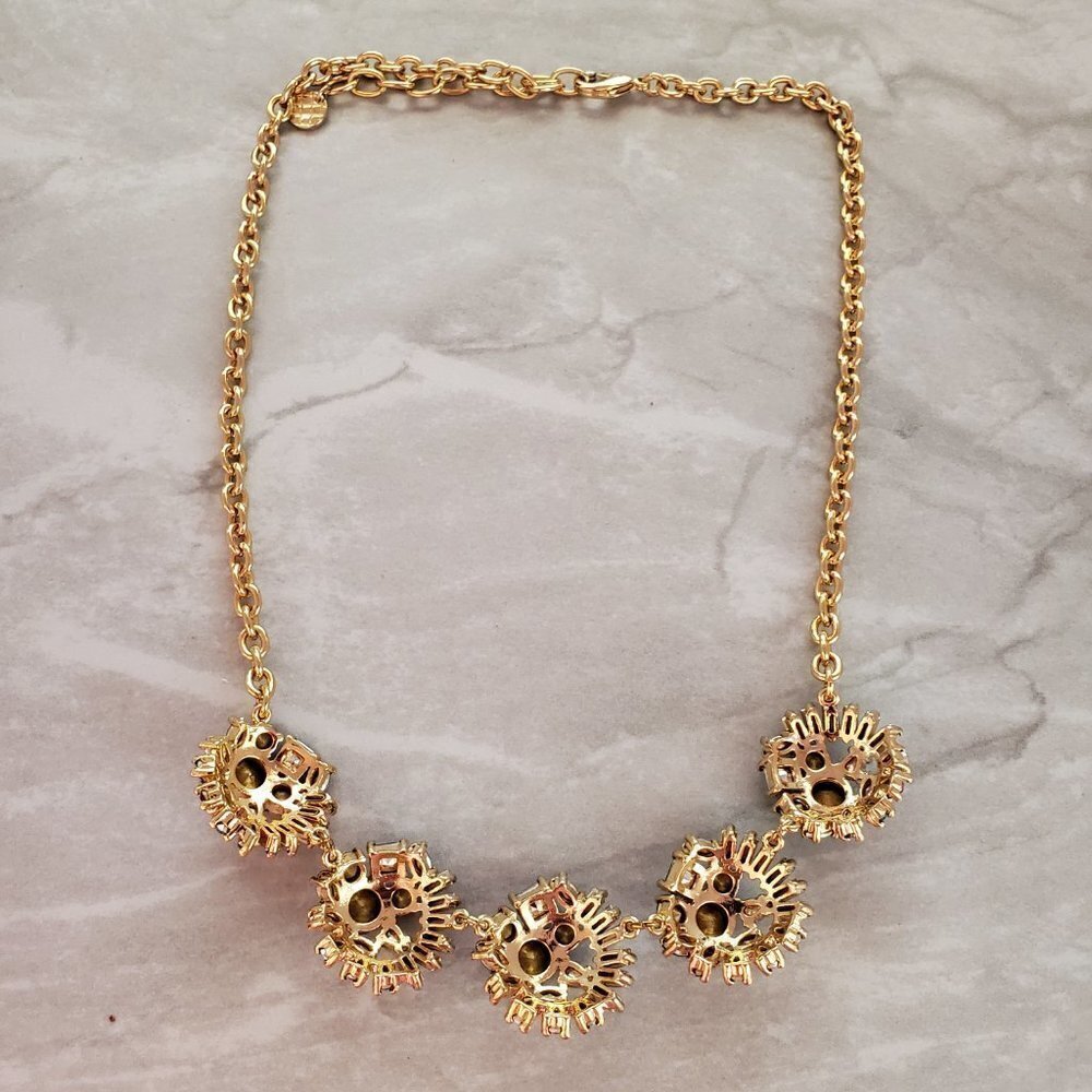 ✨ Talbots Blue Green Red Rhinestones Crystals Statement Necklace ✨ - Picture 9 of 15