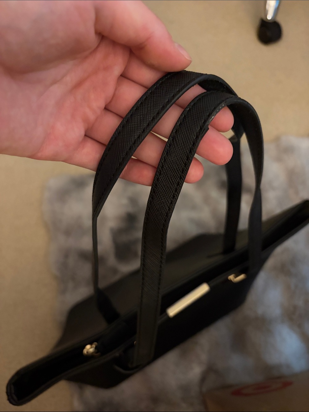 Aldo Black Tote with Gold Hardware - Picture 4 of 6