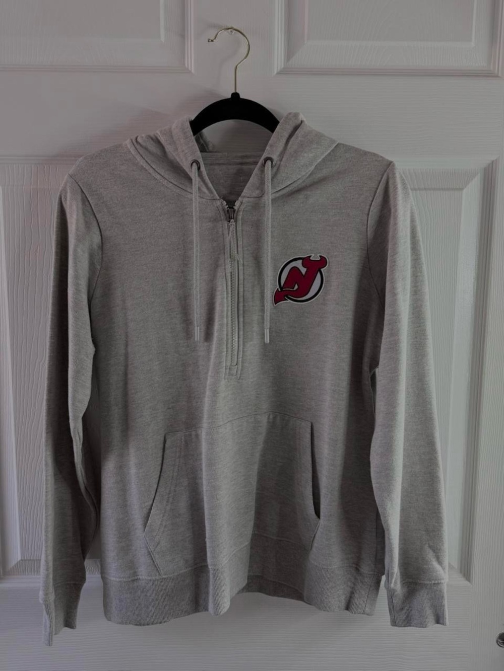 Antigua Gray Zip-Up Hoodie with NJD Logo