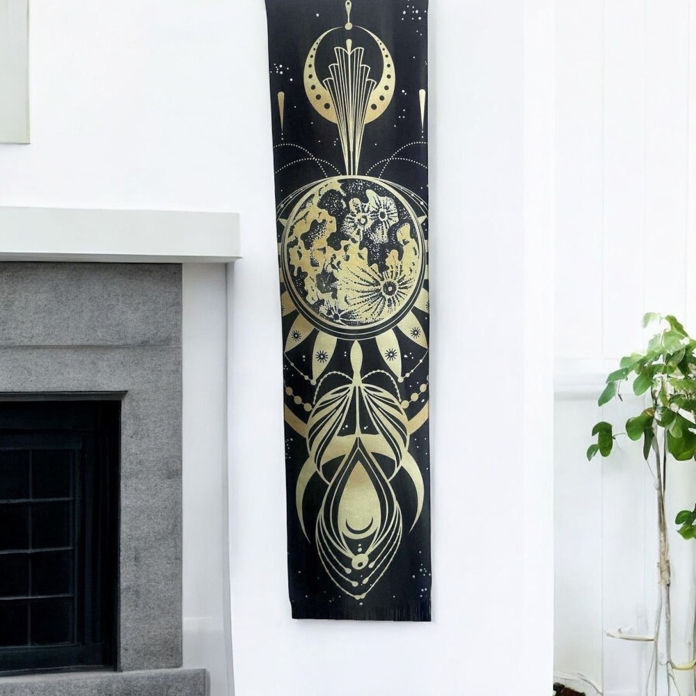 Celestial Gold Mandala Tapestry