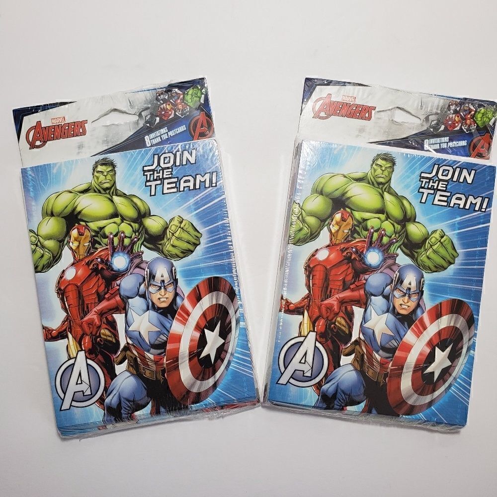 Avengers Birthday Party Invitations/Thank You Card‎
