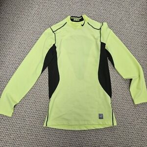 Nike Pro Small Combat Hyperwarm Baselayer Shirt Fitted Dri Fit Yellow‎