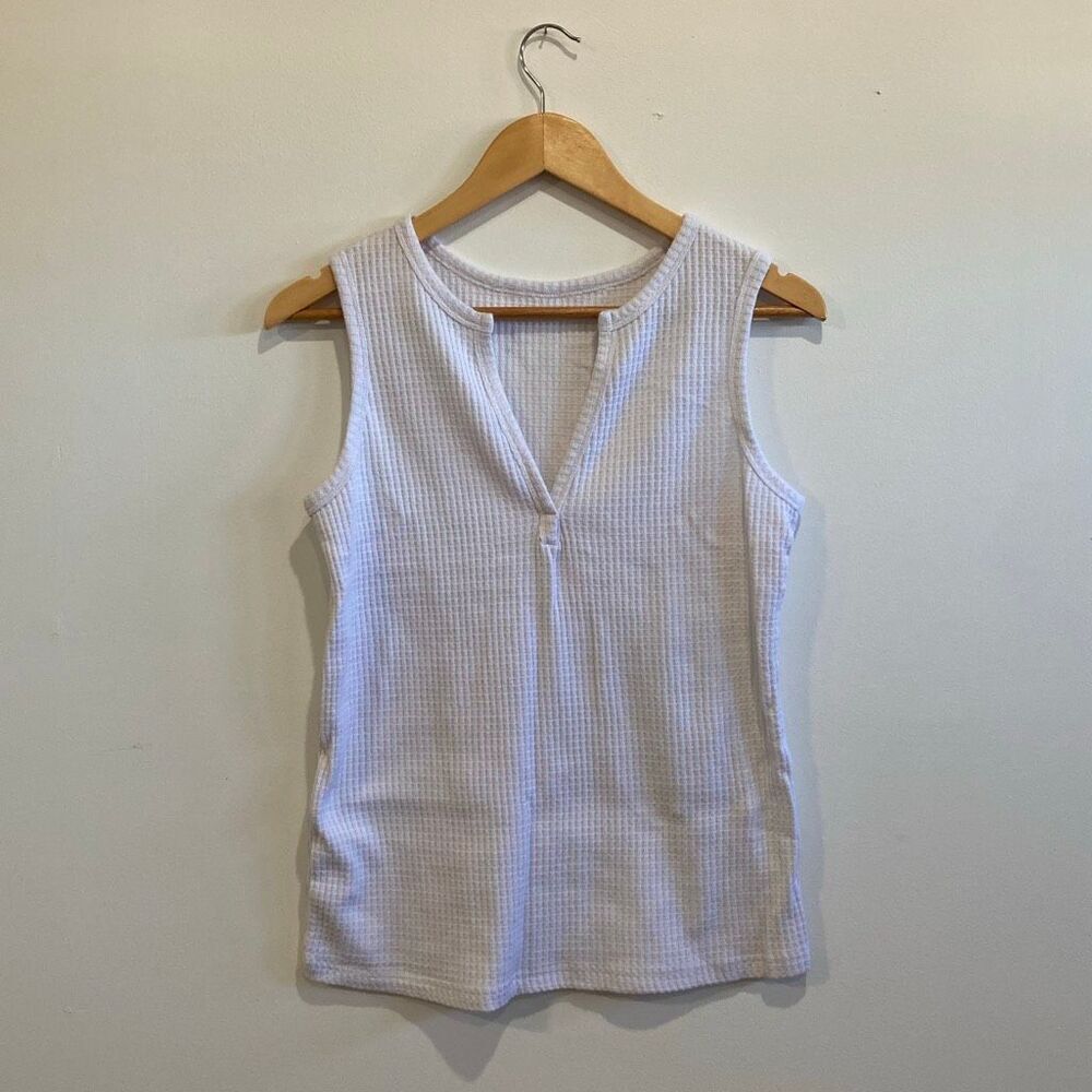 Waffle knit White Tank Top size Small