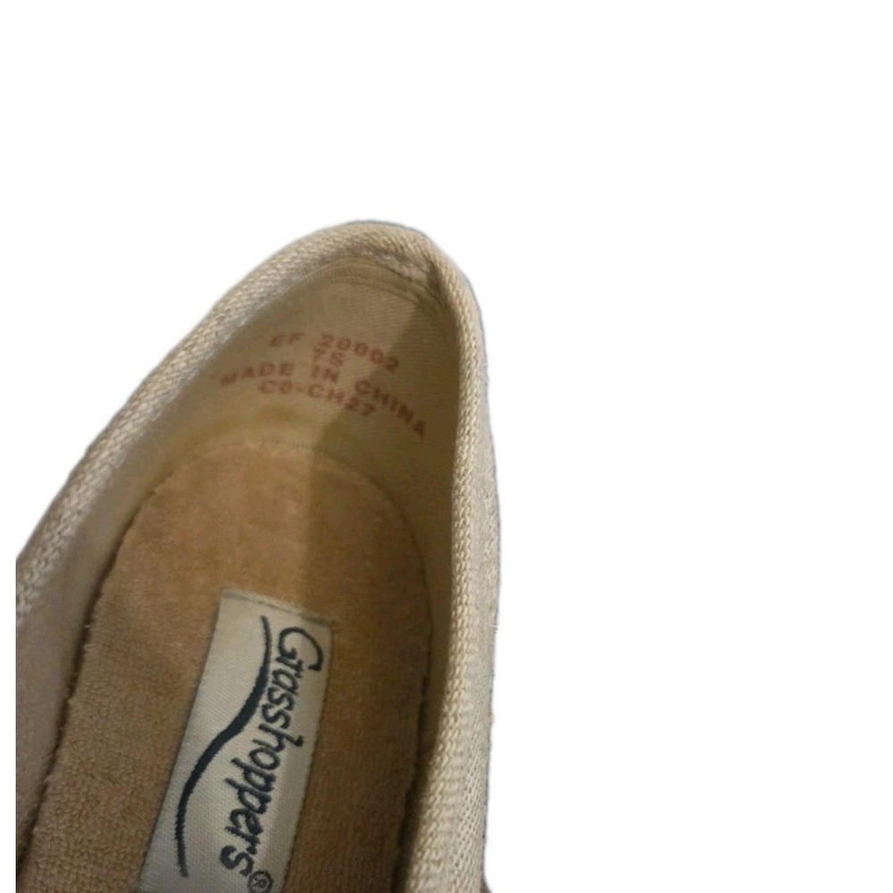 Grasshoppers Womens Canvas Slip On Hook Loop Comfort Shoes Beige 7 S‎ - Picture 7 of 11