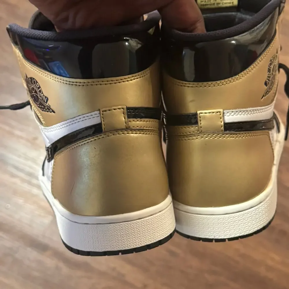 Air Jordan 1 Retro High OG Gold Toe Black White Size 11 (2017) - Picture 9 of 12