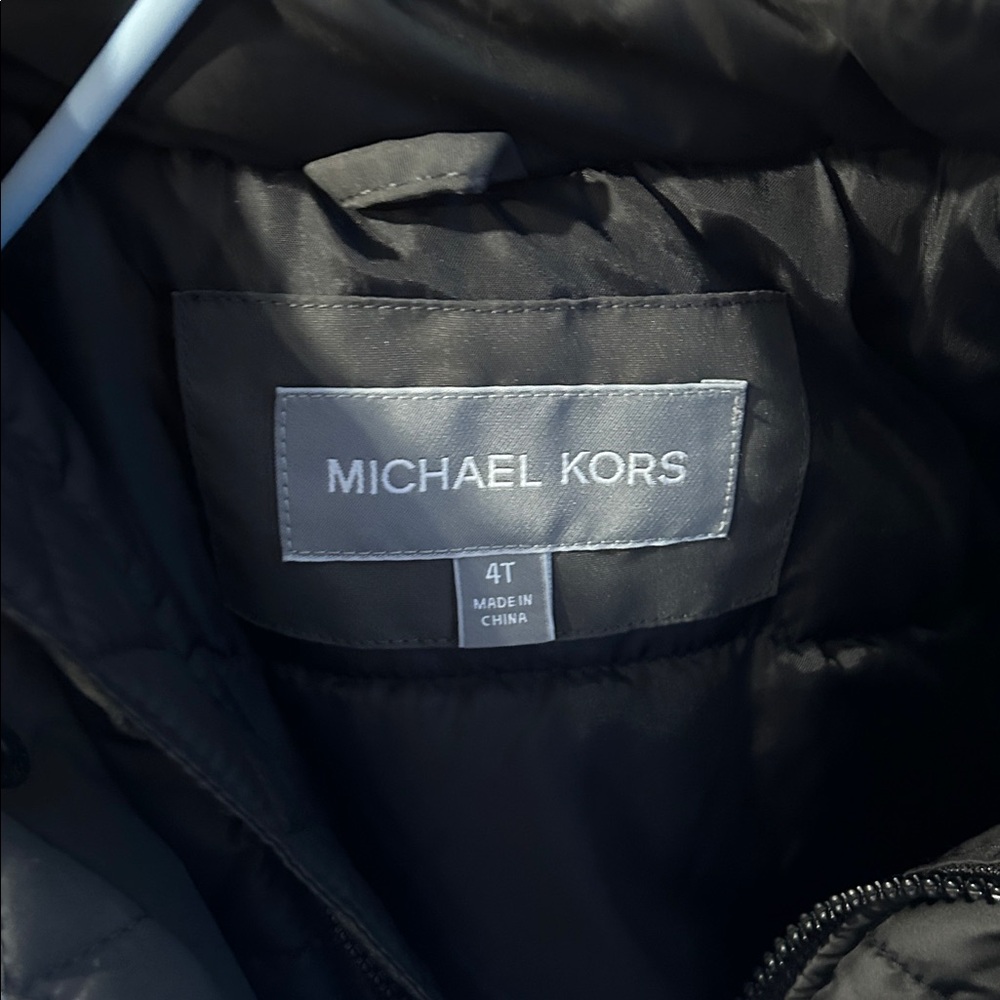 Michael Kors Kids gray/black double zip hooded insulated winter jacket 4T - Picture 5 of 6