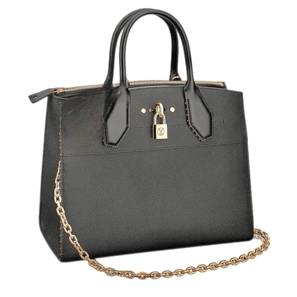Louis Vuitton City Steamer Limited Edition Black Leather with Chain Strap