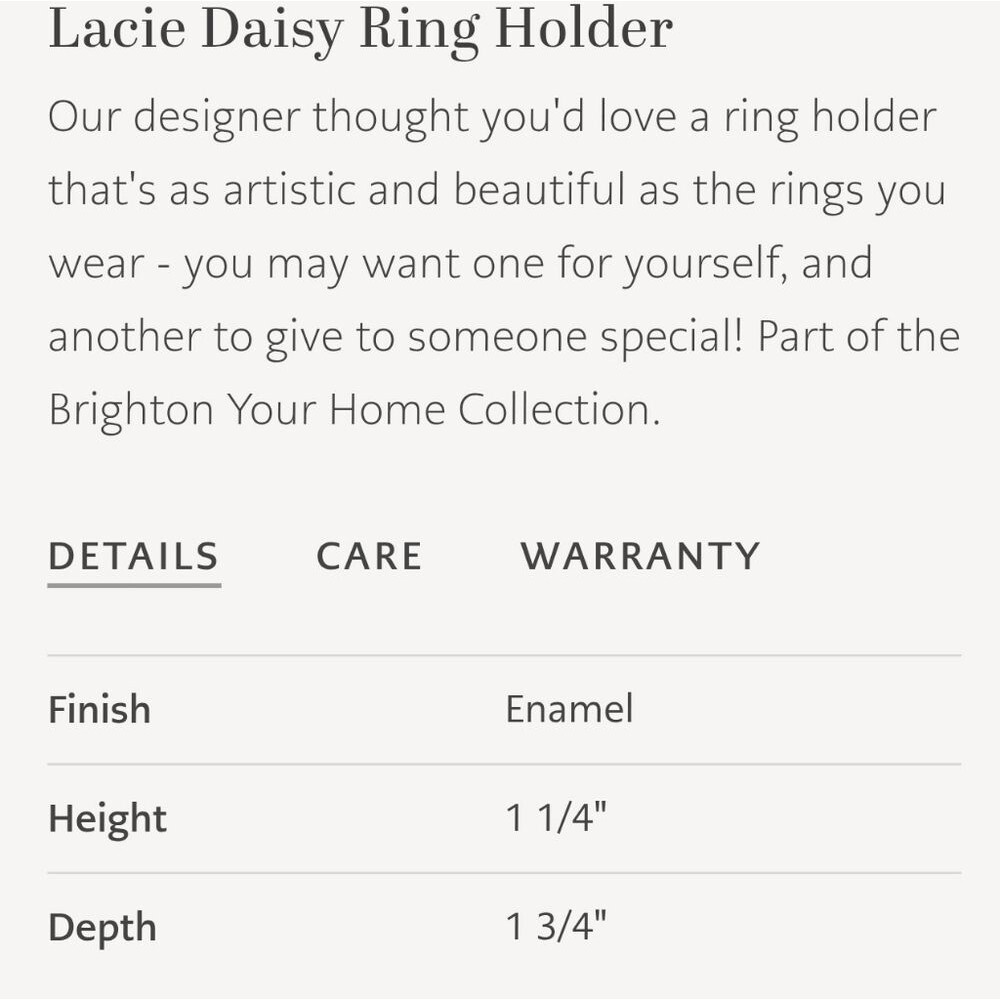 Brighton "Lacie Daisy" Enameled Ring Holder - Picture 2 of 8