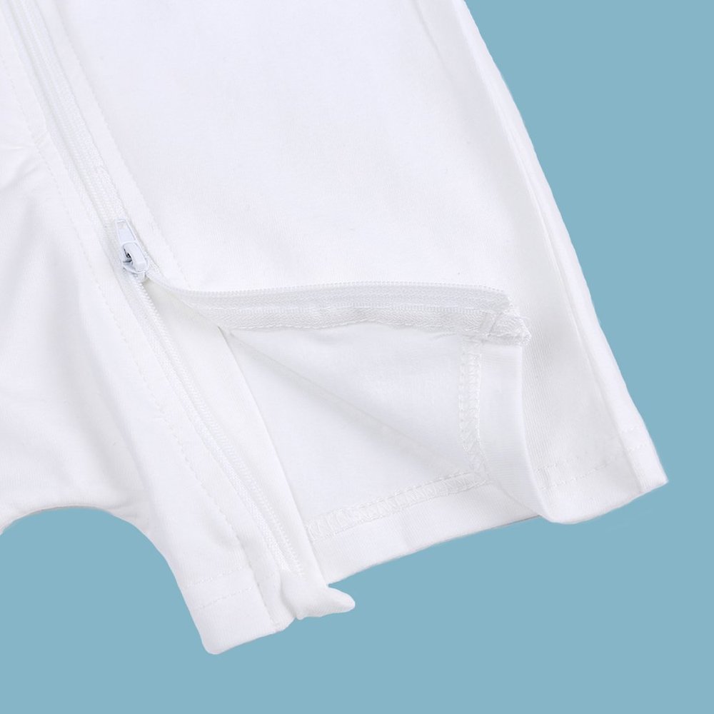 NWT*3-6m BABY ROMPER Shorts Double Zipper White Cotton Play-Sleep Custom Design - Picture 7 of 16