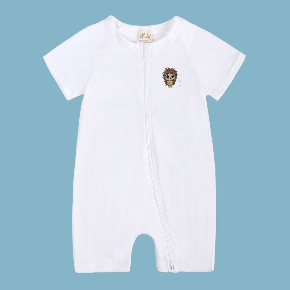 NWT*3-6m BABY ROMPER Shorts Double Zipper White Cotton Play-Sleep Custom Design - Picture 16 of 16