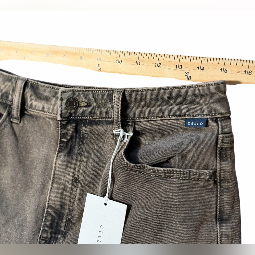 Cello Wide Leg Jeans Size 9 Washed Brown High Rise Boho Belt Loops New - Picture 8 of 10