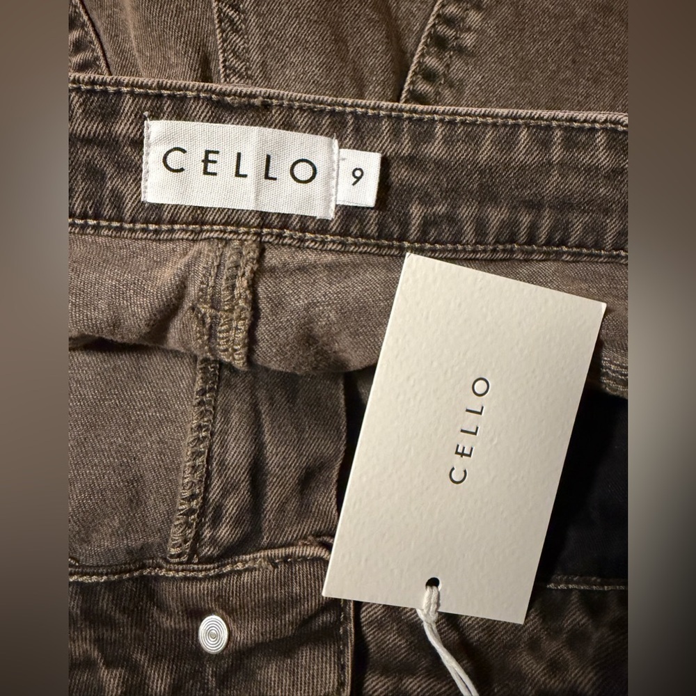 Cello Wide Leg Jeans Size 9 Washed Brown High Rise Boho Belt Loops New - Picture 9 of 10