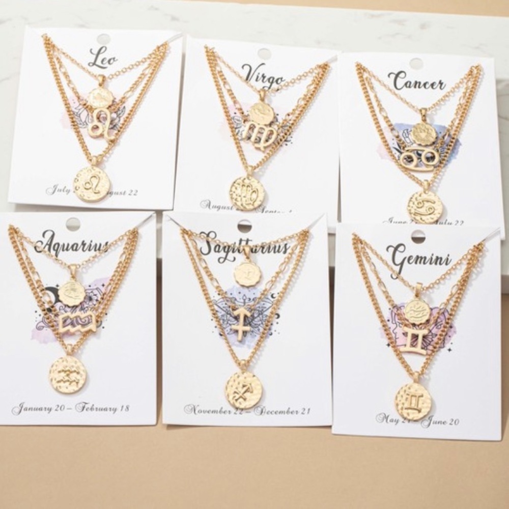 Cancer zodiac layered necklace - Picture 2 of 6