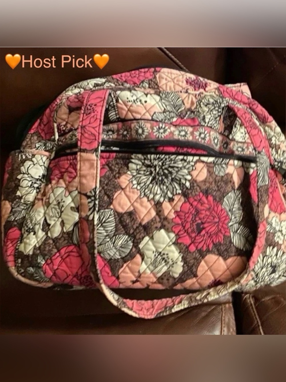 Vera Bradley Baby Diaper Bag Retired Mocha Rouge Print EUC 🧡Host Pick🧡