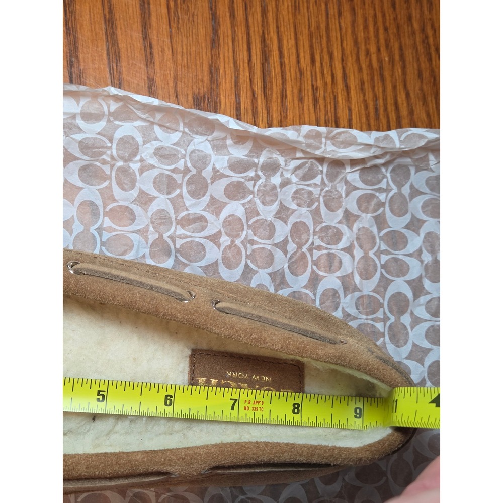 Coach Antonia Suede Shearling Lined Moccs Slippers Mocassins Shoes Women Size 6 - Picture 7 of 12