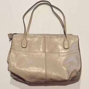 HOBO Cream Leather Tote Bag