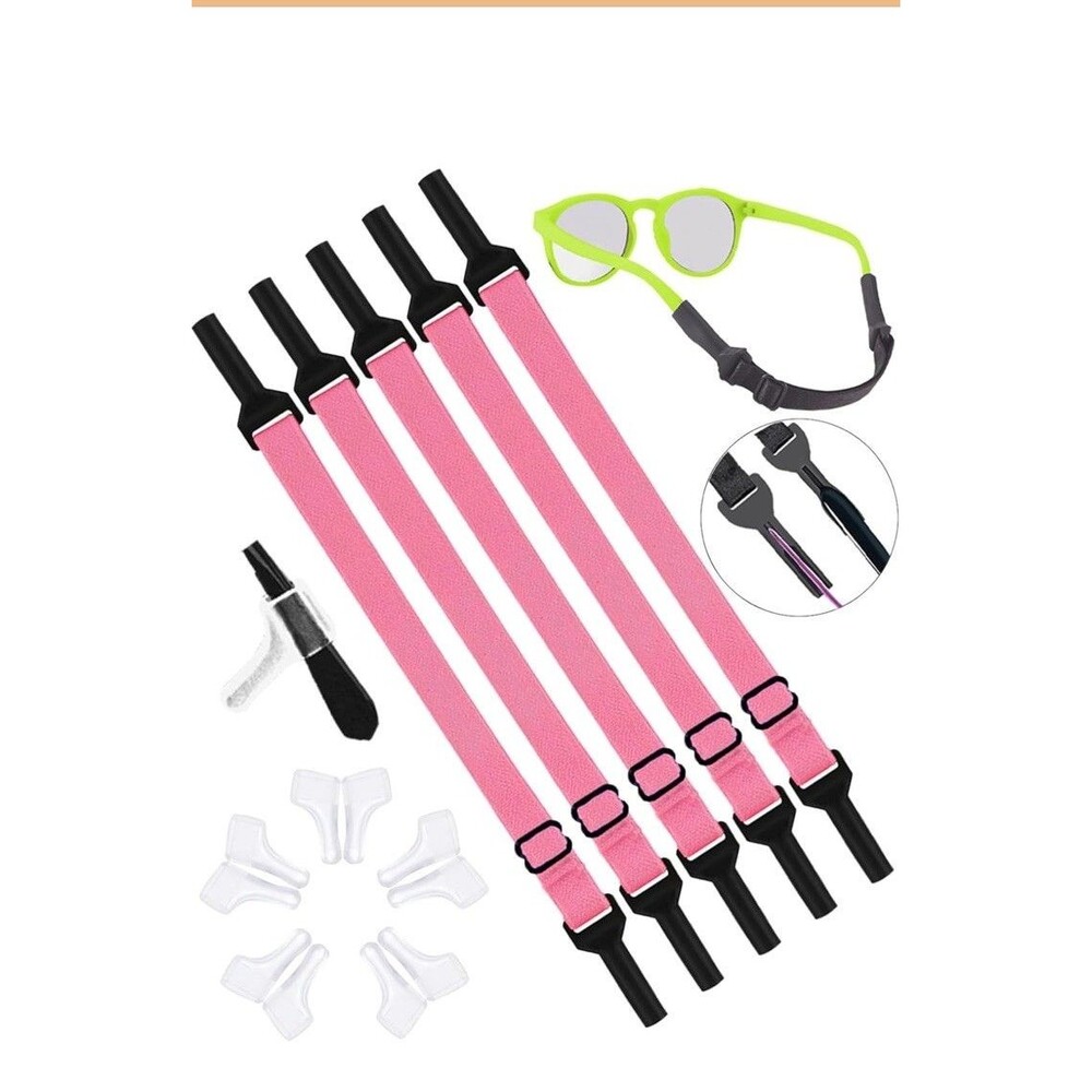 Kids Glasses Strap (6.5-10In),Silicone Eyeglasses Straps for Women Pink Sports - Picture 3 of 9
